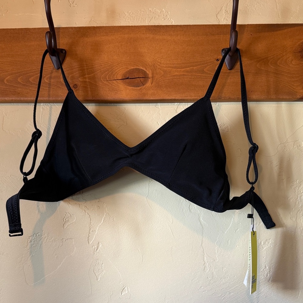 Black Women's Ribbed Bikini Top - Brand: